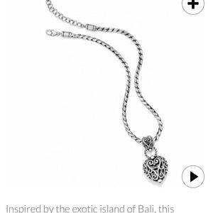 Brighton Bibi heart necklace & ring set. Silver.